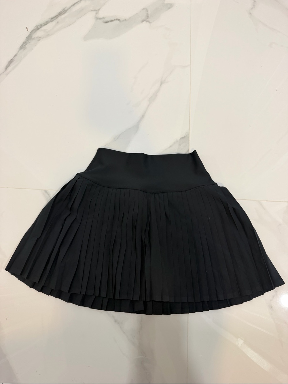 ALO Yoga Black Pleated Skater Skirt